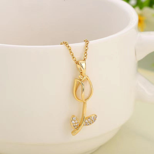 Zircon Tulip Non-fading Necklace For Women