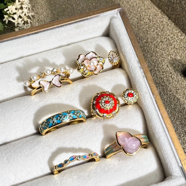 High-grade Temperament Entry Lux Vintage Oil Dripping Gourd Ring