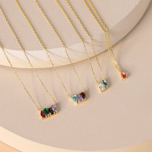 Zircon Contrast Color Necklace Clavicle Chain Light Luxury High-grade Birthday Stone