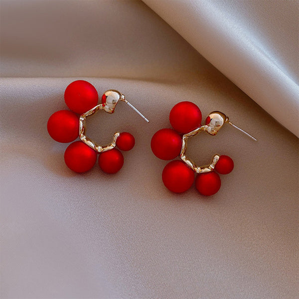 Red Bell Ear Ring Red Earrings Female Temperament Popular