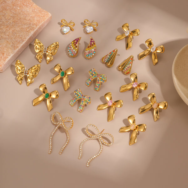 European And American Design Fashion Bowknot Earrings