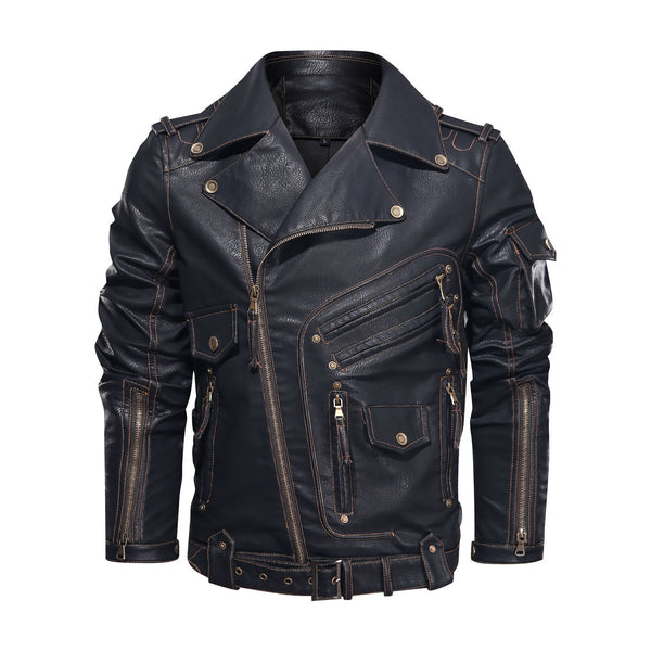 Motorcycle Leather Jacket, Punk Style PU Jacket